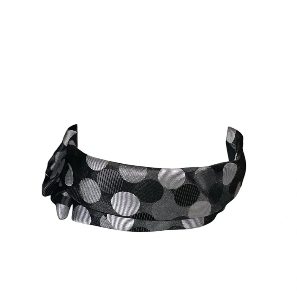 Lilian Asterfield up cycled ascot silk scarf neck tie polka dot